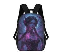 sinyumoney 17 Inch Backpacks Fantasy Woman with Butterflies And Magic Kids 3D Printed School Bag for Boys Elementary And Middle School Students