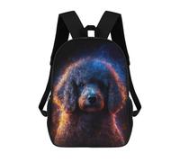 sinyumoney 17 Inch Backpacks Flaming Poodle Art Print Kids 3D Printed School Bag for Boys Elementary And Middle School Students