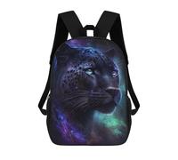sinyumoney 17 Inch Backpacks Galactic Leopard Portrait-5 Kids 3D Printed School Bag for Boys Elementary And Middle School Students