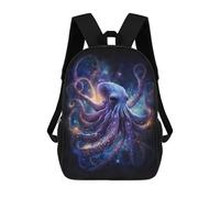 sinyumoney 17 Inch Backpacks Galactic Octopus Art Print-16 Kids 3D Printed School Bag for Boys Elementary And Middle School Students