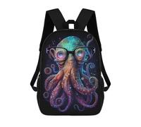 sinyumoney 17 Inch Backpacks Kids School Backpack Colorful Octopus Art Print-8 School Bag 3D Printed School Bag for Boys Elementary And Middle School Students