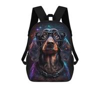 sinyumoney 17 Inch Backpacks Kids School Backpack Cosmic Cocker Spaniel Glasses School Bag 3D Printed School Bag for Boys Elementary And Middle School Students