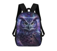 sinyumoney 17 Inch Backpacks Kids School Backpack Cosmic Owl Art Print-11 School Bag 3D Printed School Bag for Boys Elementary And Middle School Students