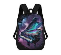 sinyumoney 17 Inch Backpacks Kids School Backpack Cosmic Piano Fantasy-1 School Bag 3D Printed School Bag for Boys Elementary And Middle School Students