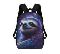 sinyumoney 17 Inch Backpacks Kids School Backpack Cosmic Sloth Portrait-12 School Bag 3D Printed School Bag for Boys Elementary And Middle School Students
