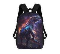 sinyumoney 17 Inch Backpacks Kids School Backpack Galactic Dinosaur Art Print School Bag 3D Printed School Bag for Boys Elementary And Middle School Students