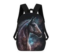 sinyumoney 17 Inch Backpacks Kids School Backpack Galactic Horse Art Print-4 School Bag 3D Printed School Bag for Boys Elementary And Middle School Students