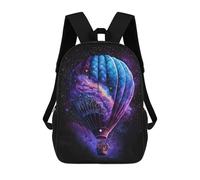 sinyumoney 17 Inch Backpacks Kids School Backpack Galactic Hot Air Balloon Adventure School Bag 3D Printed School Bag for Boys Elementary And Middle School Students