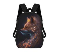 sinyumoney 17 Inch Backpacks Kids School Backpack Galaxy Fox Animal School Bag 3D Printed School Bag for Boys Elementary And Middle School Students