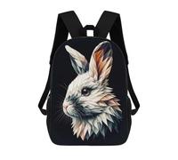 sinyumoney 17 Inch Backpacks Kids School Backpack Geometric Bunny School Bag 3D Printed School Bag for Boys Elementary And Middle School Students