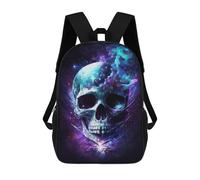 sinyumoney 17 Inch Backpacks Kids School Backpack Glowing Skull Art Print School Bag 3D Printed School Bag for Boys Elementary And Middle School Students