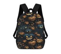 sinyumoney 17 Inch Backpacks Kids School Backpack Halloween Pumpkin Patch School Bag 3D Printed School Bag for Boys Elementary And Middle School Students