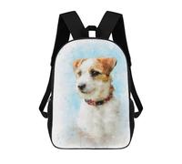 sinyumoney 17 Inch Backpacks Kids School Backpack Jack Russell Terrier Art School Bag 3D Printed School Bag for Boys Elementary And Middle School Students