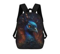 sinyumoney 17 Inch Backpacks Kids School Backpack Magical Peacock Artwork School Bag 3D Printed School Bag for Boys Elementary And Middle School Students