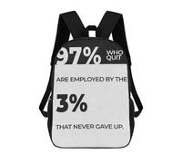 sinyumoney 17 Inch Backpacks Kids School Backpack Never Gave Up School Bag 3D Printed School Bag for Boys Elementary And Middle School Students