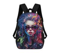 sinyumoney 17 Inch Backpacks Kids School Backpack Punk Girl No11 School Bag 3D Printed School Bag for Boys Elementary And Middle School Students