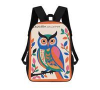 sinyumoney 17 Inch Backpacks Kids School Backpack Saguaro National Park Owl School Bag 3D Printed School Bag for Boys Elementary And Middle School Students