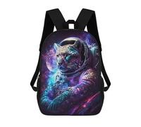 sinyumoney 17 Inch Backpacks Kids School Backpack Space Leopard Astronaut School Bag 3D Printed School Bag for Boys Elementary And Middle School Students