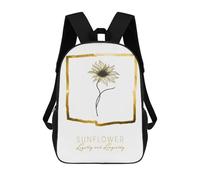 sinyumoney 17 Inch Backpacks Kids School Backpack Sunflower Loyalty & Longevity School Bag 3D Printed School Bag for Boys Elementary And Middle School Students