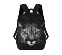 sinyumoney 17 Inch Backpacks Kids School Backpack The Cougar Silver Lion School Bag 3D Printed School Bag for Boys Elementary And Middle School Students