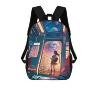 sinyumoney 17 Inch Backpacks Kids School Backpack Train to A Fantasy World School Bag 3D Printed School Bag for Boys Elementary And Middle School Students