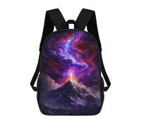 sinyumoney 17 Inch Backpacks Kids School Backpack Volcanic Nebula Sky School Bag 3D Printed School Bag for Boys Elementary And Middle School Students