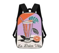 sinyumoney 17 Inch Backpacks La Dolce Vita Purple Kids 3D Printed School Bag for Boys Elementary And Middle School Students