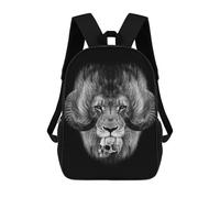 sinyumoney 17 Inch Backpacks Lion Evil Kids 3D Printed School Bag for Boys Elementary And Middle School Students