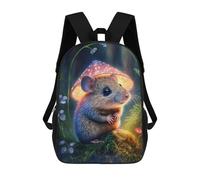 sinyumoney 17 Inch Backpacks Little Mouse in The Forest Kids 3D Printed School Bag for Boys Elementary And Middle School Students