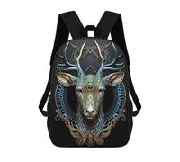 sinyumoney 17 Inch Backpacks Mystical Astrology Deer Kids 3D Printed School Bag for Boys Elementary And Middle School Students