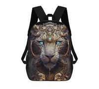 sinyumoney 17 Inch Backpacks Mystical God Leopard Kids 3D Printed School Bag for Boys Elementary And Middle School Students