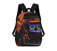 sinyumoney 17 Inch Backpacks Portrait Car Kids 3D Printed School Bag for Boys Elementary And Middle School Students
