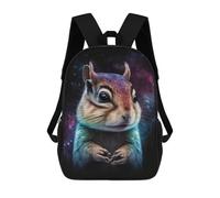 sinyumoney 17 Inch Backpacks Rainbow Chipmunk in Space Kids 3D Printed School Bag for Boys Elementary And Middle School Students