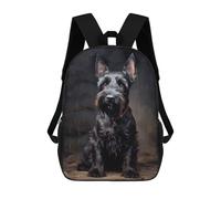 sinyumoney 17 Inch Backpacks Scottish Terrier Kids 3D Printed School Bag for Boys Elementary And Middle School Students