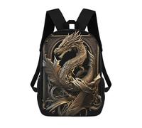 sinyumoney 17 Inch Backpacks Serpent Flame Art Deco Kids 3D Printed School Bag for Boys Elementary And Middle School Students