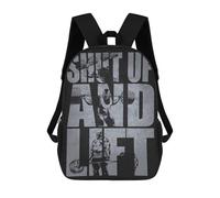 sinyumoney 17 Inch Backpacks Shut Up And Lift Coleman Kids 3D Printed School Bag for Boys Elementary And Middle School Students