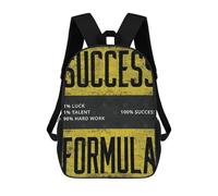 sinyumoney 17 Inch Backpacks Success Formula Kids 3D Printed School Bag for Boys Elementary And Middle School Students