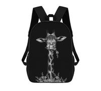 sinyumoney 17 Inch Backpacks Weld Cute Giraffe Kids 3D Printed School Bag for Boys Elementary And Middle School Students