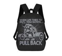 sinyumoney 17 Inch Backpacks When Life Pulls You Down, Anime Gym Kids 3D Printed School Bag for Boys Elementary And Middle School Students