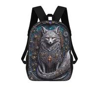 sinyumoney 17 Inch Backpacks White Steampunk Fox Kids 3D Printed School Bag for Boys Elementary And Middle School Students