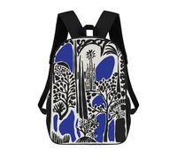 sinyumoney 17 Inch Barcelona Architecture Abstract Art Casual Daypack Backpacks for Girls Boys High College Knapsack Travel Laptop Rucksack College Bookbag