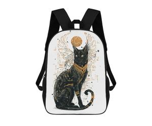 sinyumoney 17 Inch Bastet Backpack 3D Printed Children's School Backpack for Kids High Capacity Travel Rucksacks Book Bags Kids School Bag Back Pack