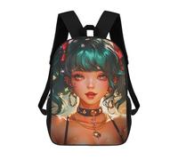 sinyumoney 17 Inch Beautiful Cute Anime Girl School Backpack School Bags for Girls Boys Backpack with Pocket Fashion School Bag Kids Backpack