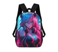 sinyumoney 17 Inch Beautiful Demon Girl School Backpack School Bags for Girls Boys Backpack with Pocket Fashion School Bag Kids Backpack
