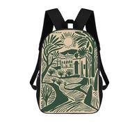 sinyumoney 17 Inch Bella Toscana Illustration Backpack with Pocket 3D Printed Travel Rucksacks Book Bags Kids School Bag