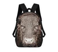 sinyumoney 17 Inch Bison Backpacks Kids School Backpack School Bag 3D Printed School Bag for Boys Elementary And Middle School Students