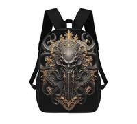 sinyumoney 17 Inch Black Gold Imperial Kraken Backpack Kids School Backpack 3D Printed Fashion School Bag for Boys Elementary And Middle School Student