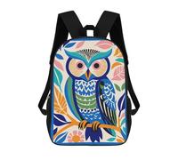 sinyumoney 17 Inch Blue Wild Cute Owl Casual Daypack Backpacks for Girls Boys High College Knapsack Travel Laptop Rucksack College Bookbag