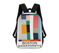 sinyumoney 17 Inch Boston Massachusetts Casual Daypack Backpacks for Girls Boys High College Knapsack Travel Laptop Rucksack College Bookbag