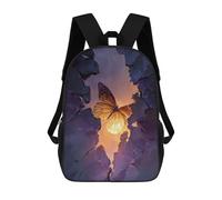 sinyumoney 17 Inch Butterfly Emerging from Rock Crevice Backpack Kids School Backpack 3D Printed Fashion School Bag for Boys Elementary And Middle School Student
